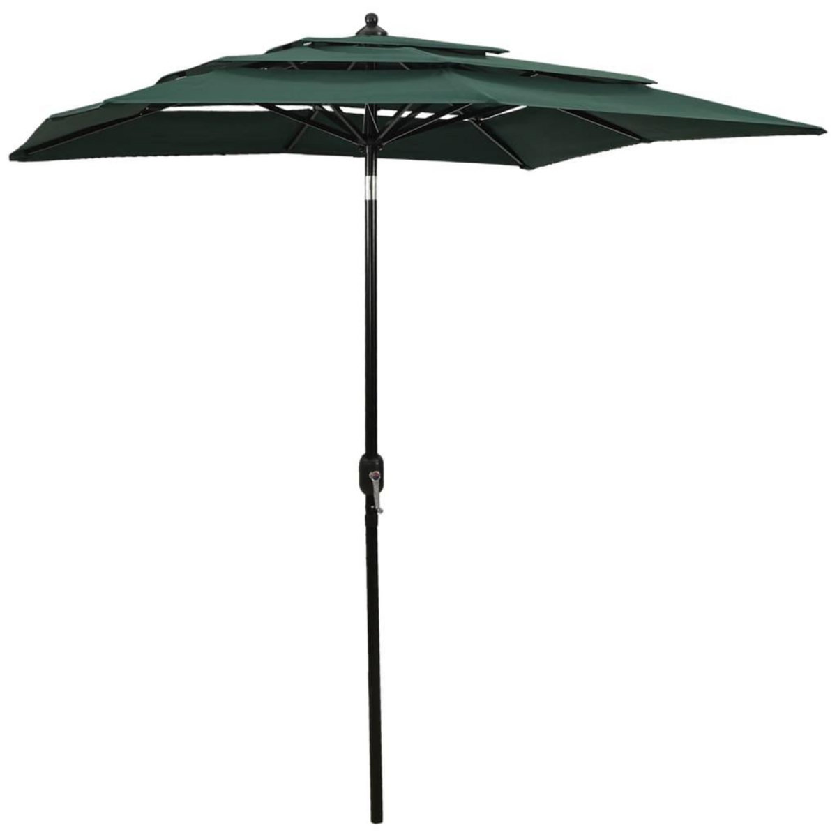 VIDAXL Parasol de jardin a 3 niveaux avec mat en aluminium vert 2x2 m
