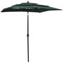 Voir la diapositive 1 : VIDAXL Parasol de jardin a 3 niveaux avec mat en aluminium vert 2x2 m