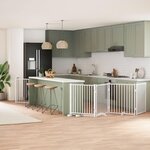 VIDAXL Barriere pour chien porte pliable 6panneaux blanc bois peuplier