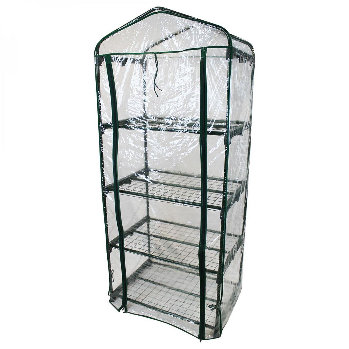 LINXOR Serre de jardin 4 étagères 69 x 49 x 160 cm transparente en plastique PVC