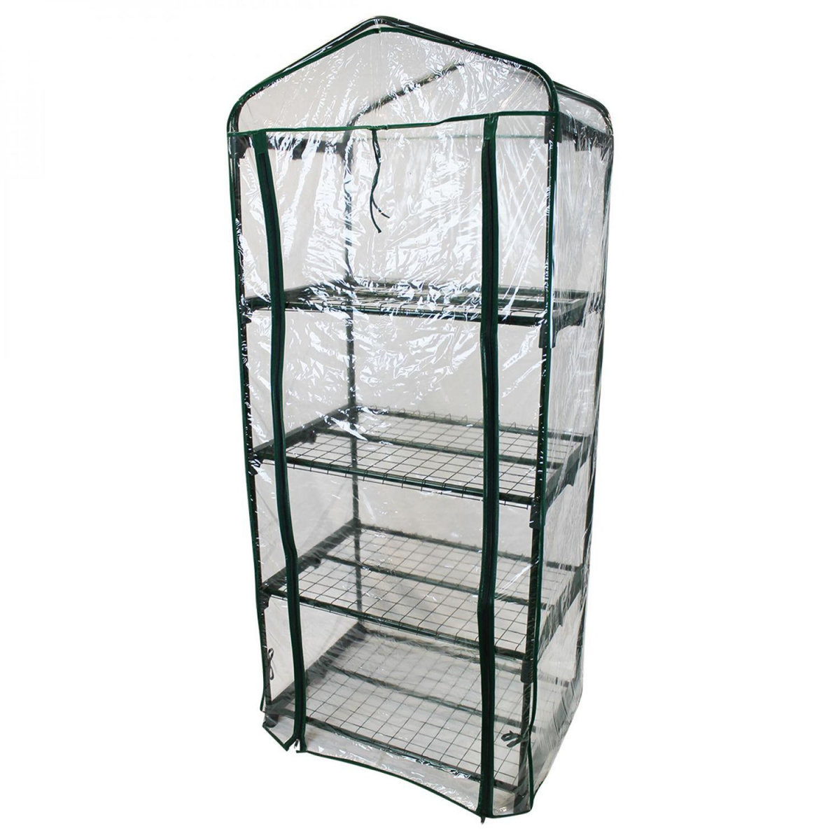 LINXOR Serre de jardin 4 étagères 69 x 49 x 160 cm transparente en plastique PVC