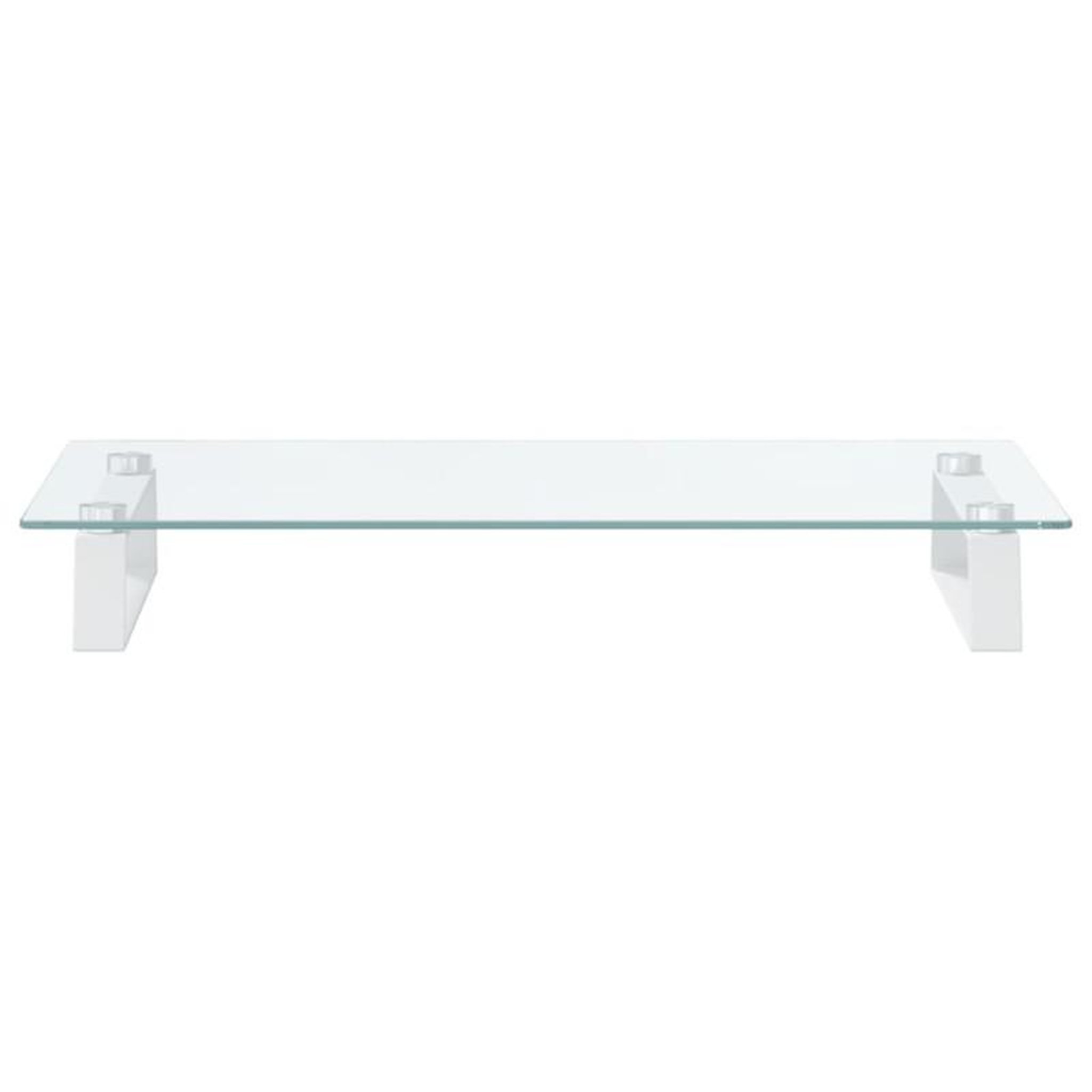 Voir la diapositive 4 : VIDAXL Support de moniteur blanc 60x35x8 cm verre trempé et métal