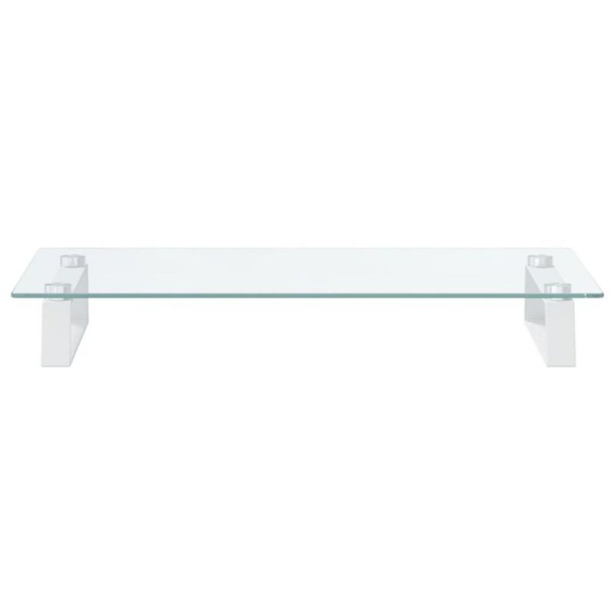 VIDAXL Support de moniteur blanc 60x35x8 cm verre trempé et métal