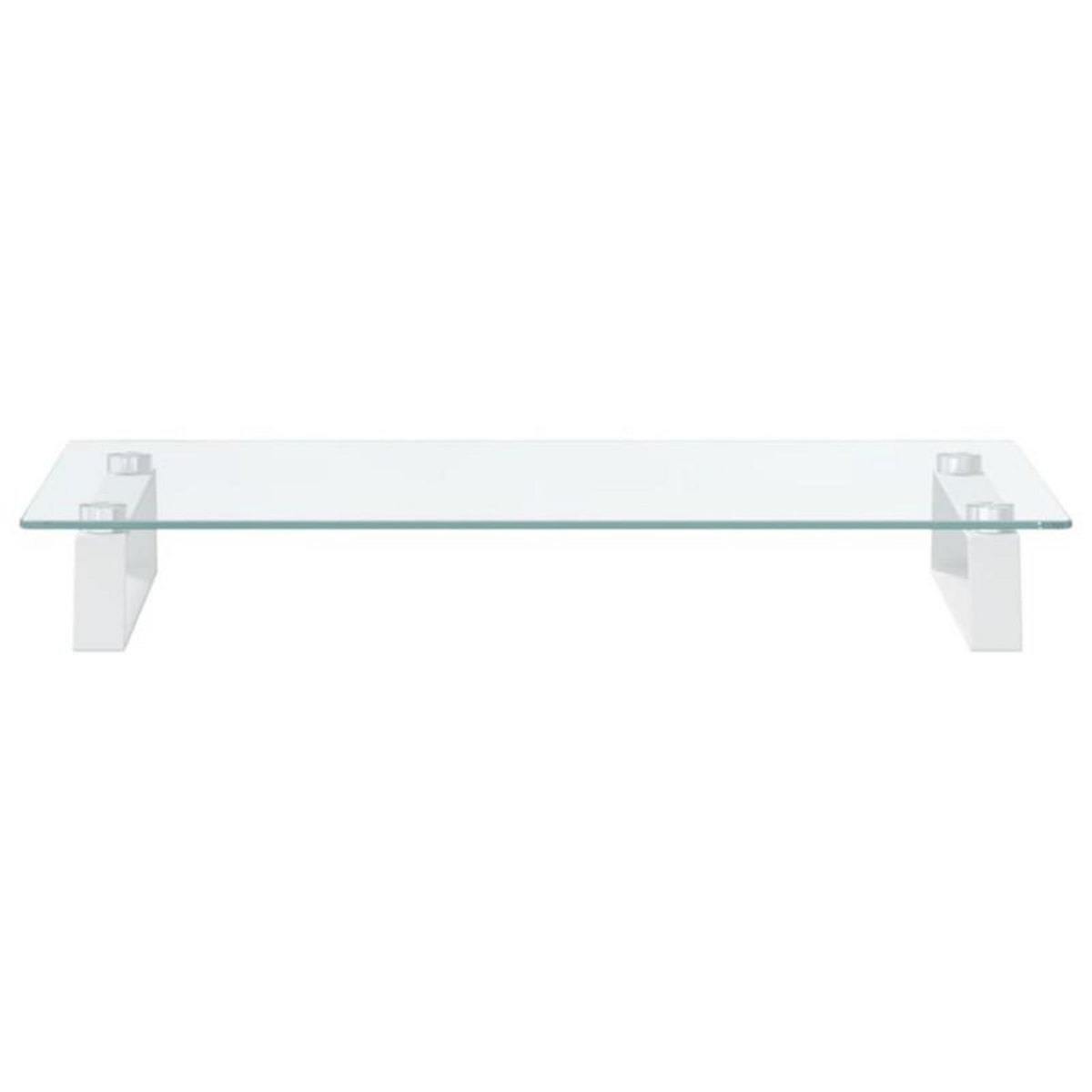 VIDAXL Support de moniteur blanc 60x35x8 cm verre trempé et métal