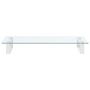 Voir la diapositive 4 : VIDAXL Support de moniteur blanc 60x35x8 cm verre trempé et métal