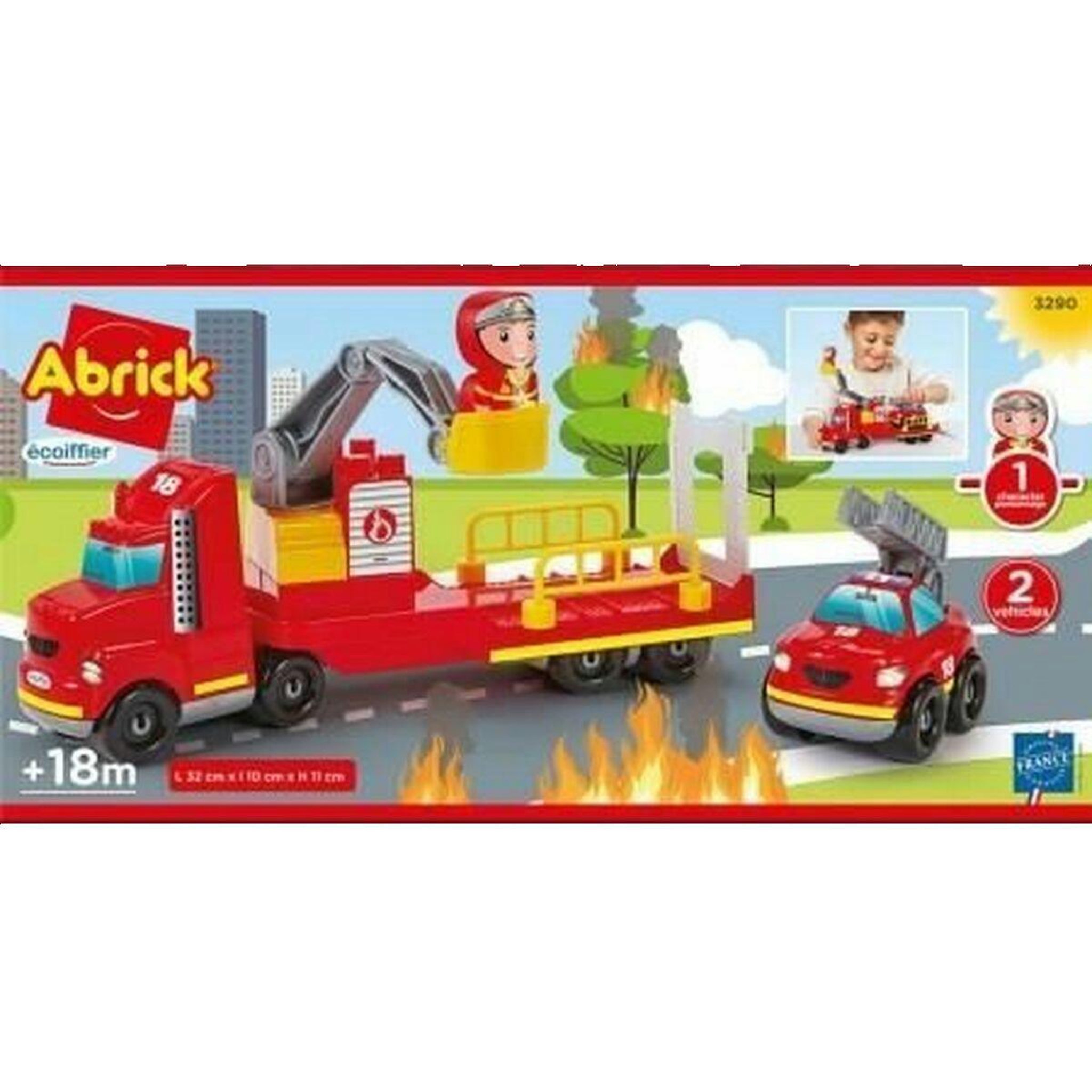 Ecoiffier Jeu de construction Ecoiffier Intervention Pompier Abrick rouge