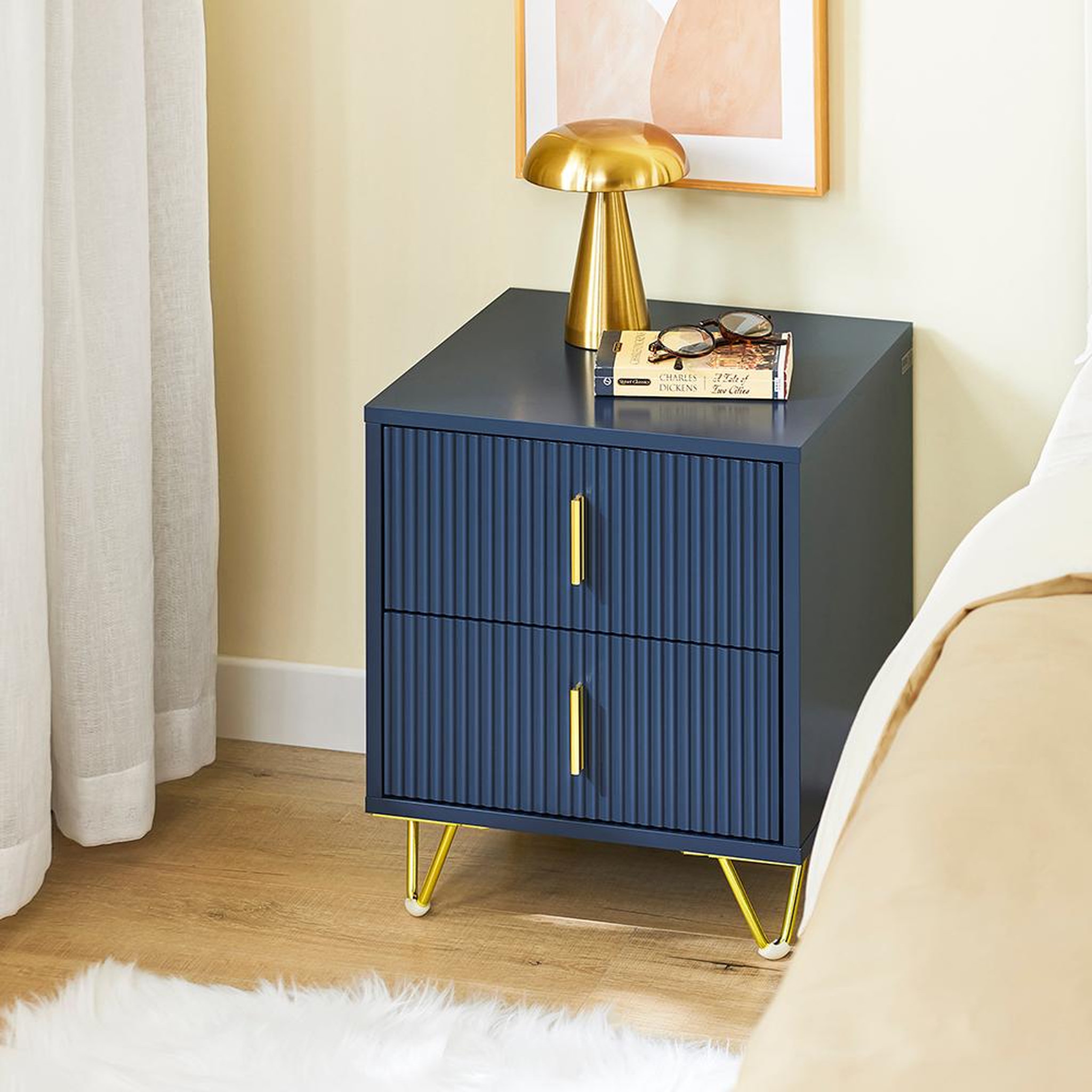 Voir la diapositive 4 : SOBUY SoBuy - Table De Chevet à deux tiroirs - Moderne - FBT115