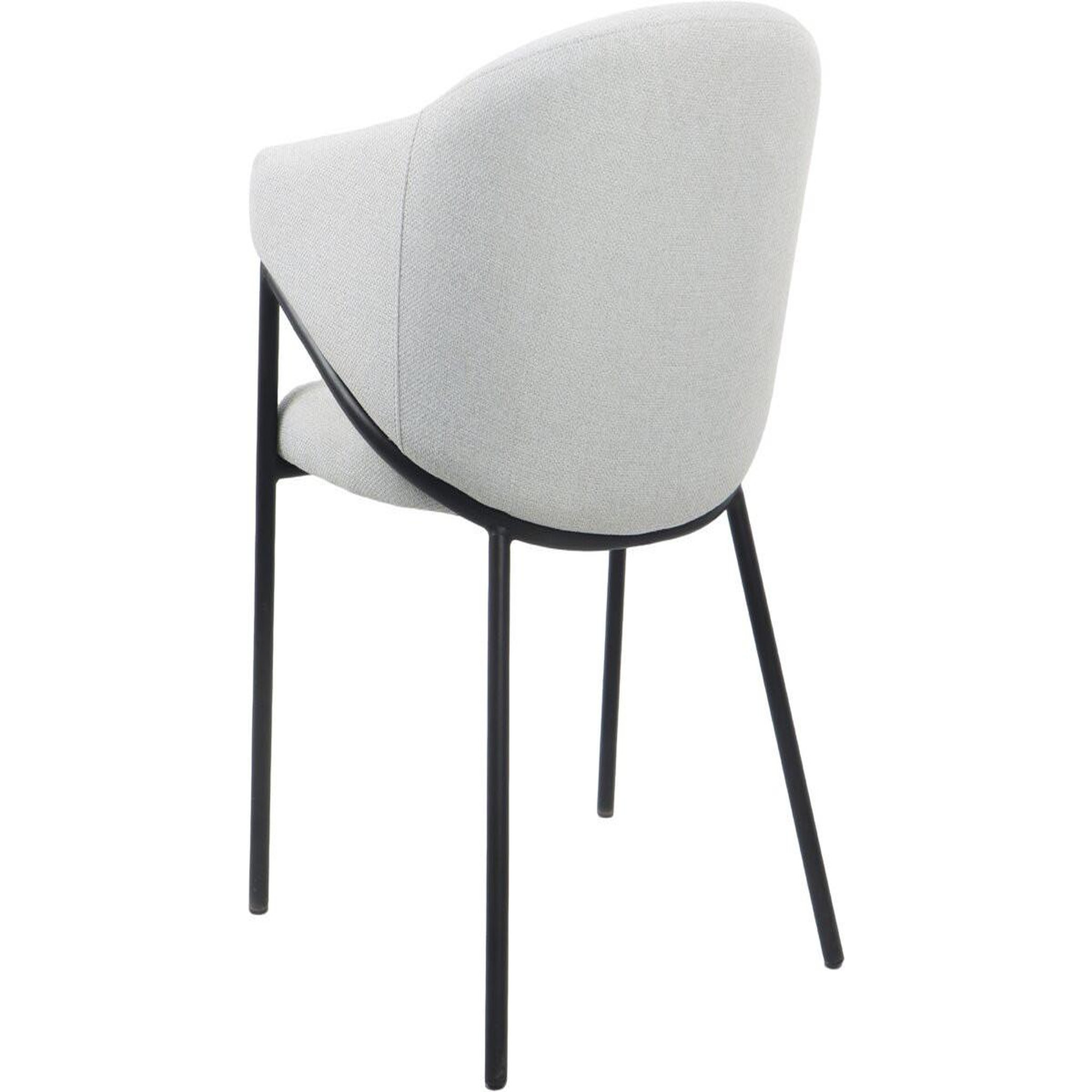 Voir la diapositive 6 : Habitat et Jardin Lot de 2 chaises de salle à manger en tissu et métal  auralis  - gris clair
