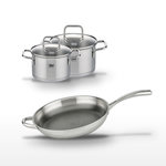 ELO Lot Poêle 32cm & 2 Faitouts 16/14cm Elo Relief Evolution