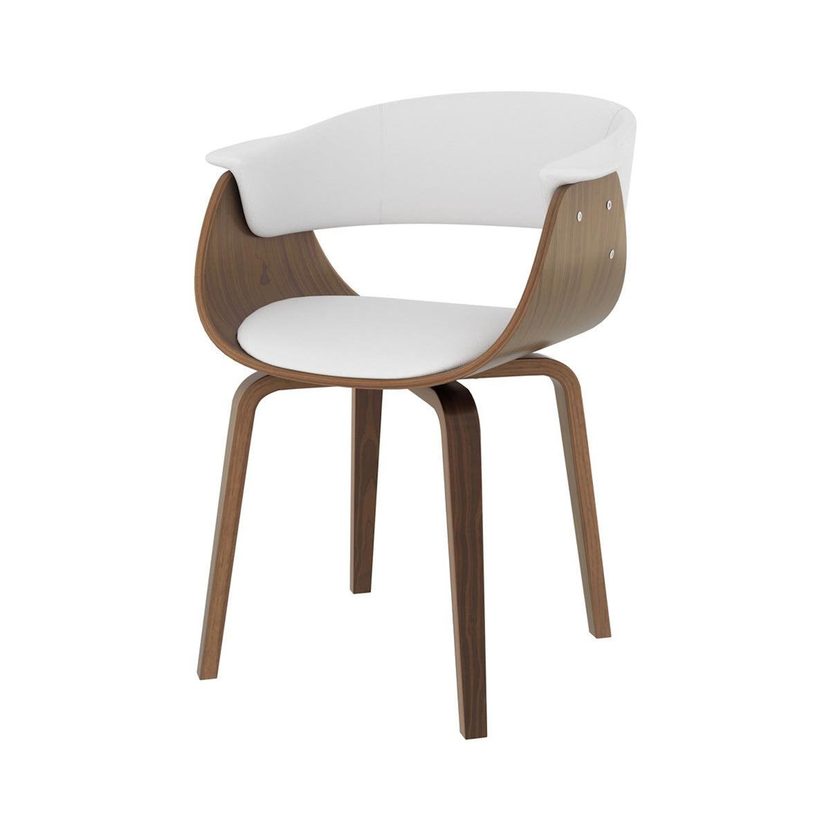 Rendez vous déco Chaise en cuir synthétique blanc-Piada