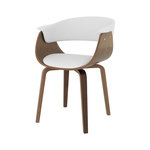 Rendez vous déco Chaise en cuir synthétique blanc-Piada