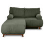 Voir la diapositive 1 : BEST MOBILIER Cristal - canapé 3 places - convertible avec coffre et grand pouf - en fausse fourrure côtelée