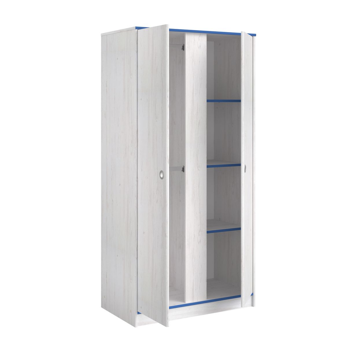 Armoire 2 portes 3 étagères REVERSO