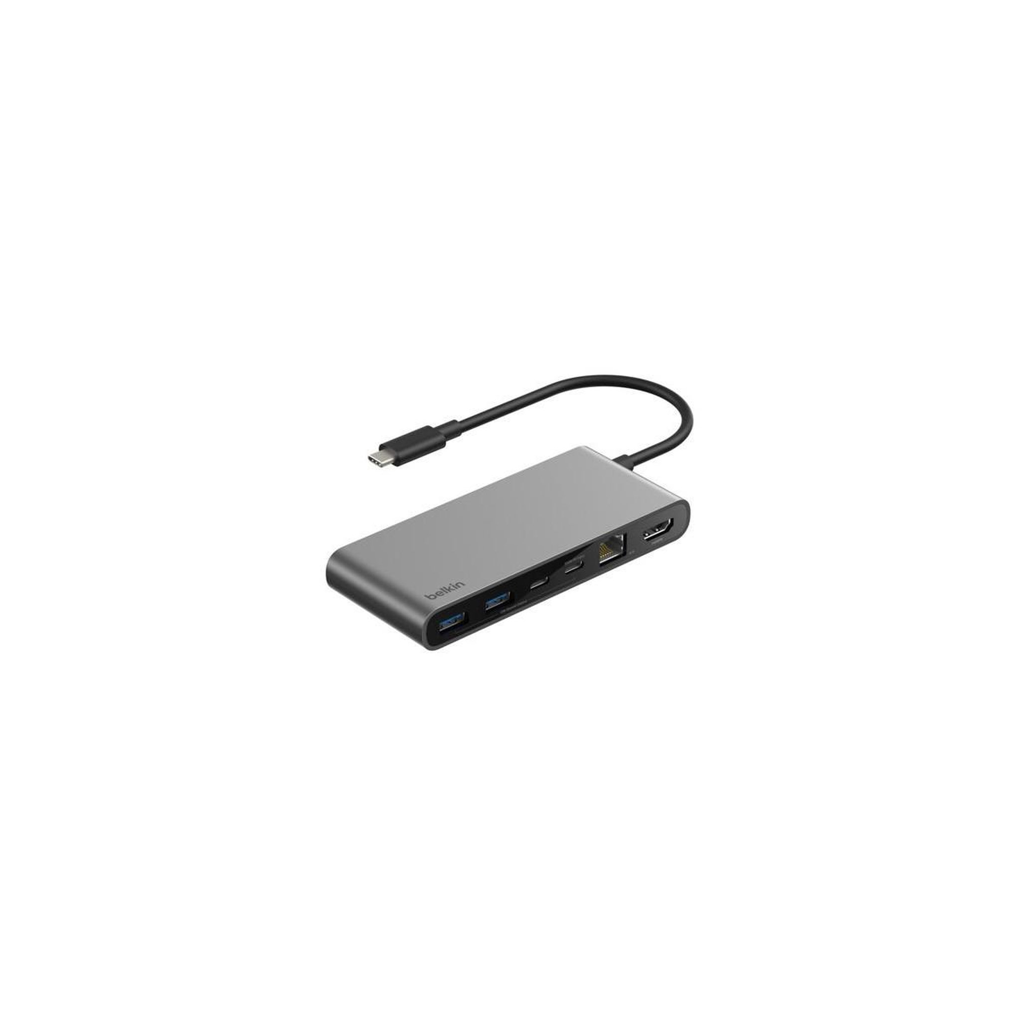 Voir la diapositive 2 : Belkin Hub 8 en 1 multiport gris