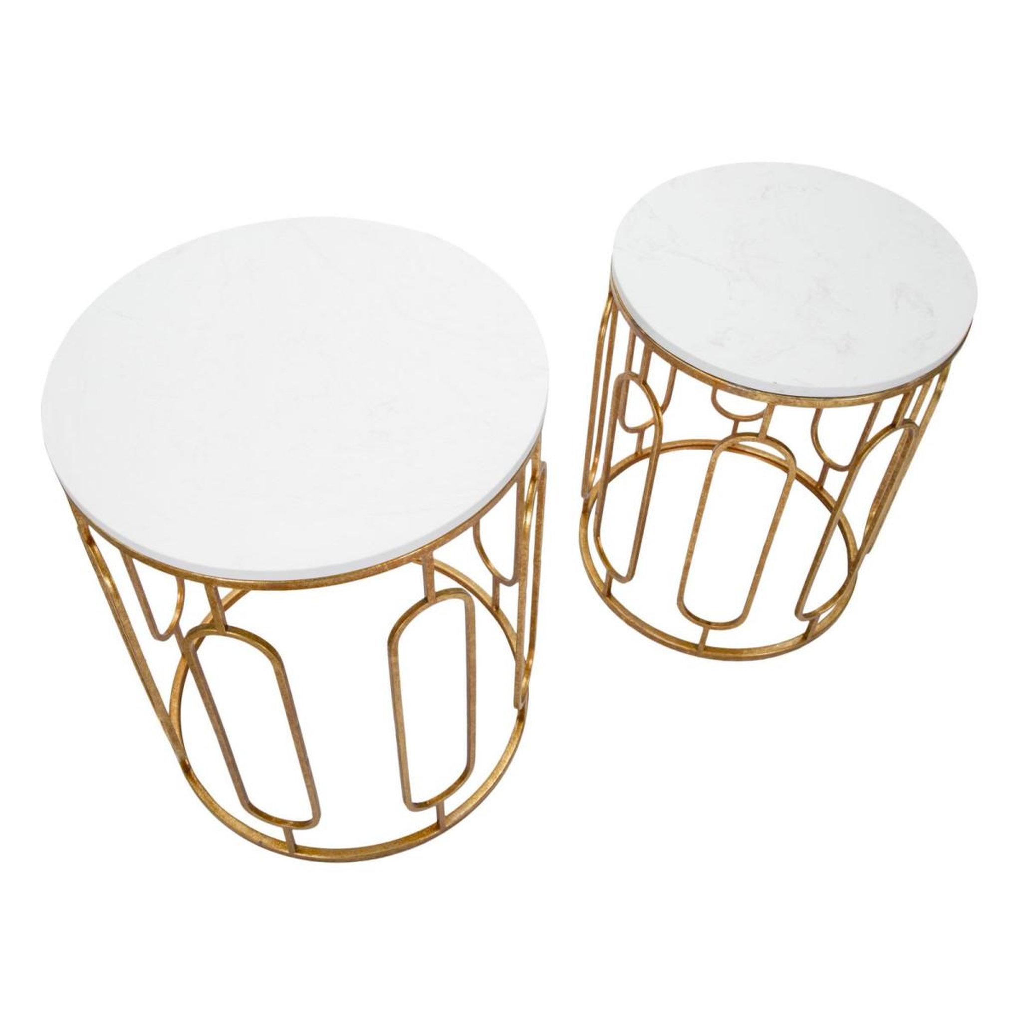 Voir la diapositive 3 : Paris Prix Lot de 2 tables d'appoint gigognes  ella  55cm or