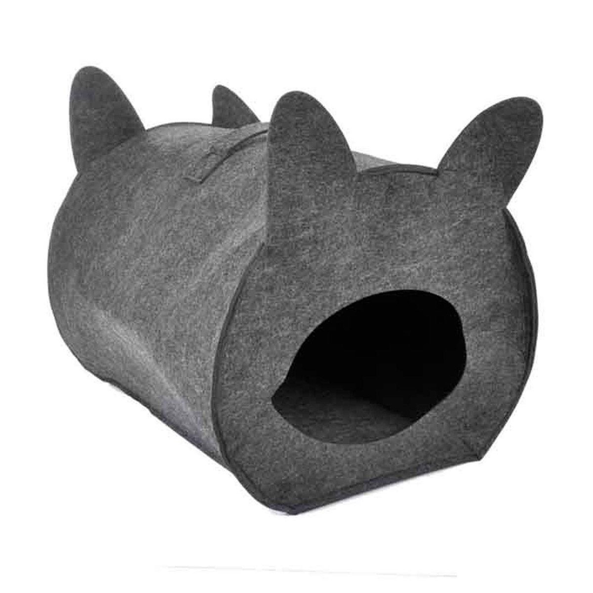 Voir la diapositive 1 : LOVE STORY Niche pour Chat & Poignée  Feutrine  40cm Anthracite
