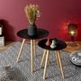 Voir la diapositive 5 : Paris Prix Lot de 2 Tables Gigognes  Relief  49cm Noir