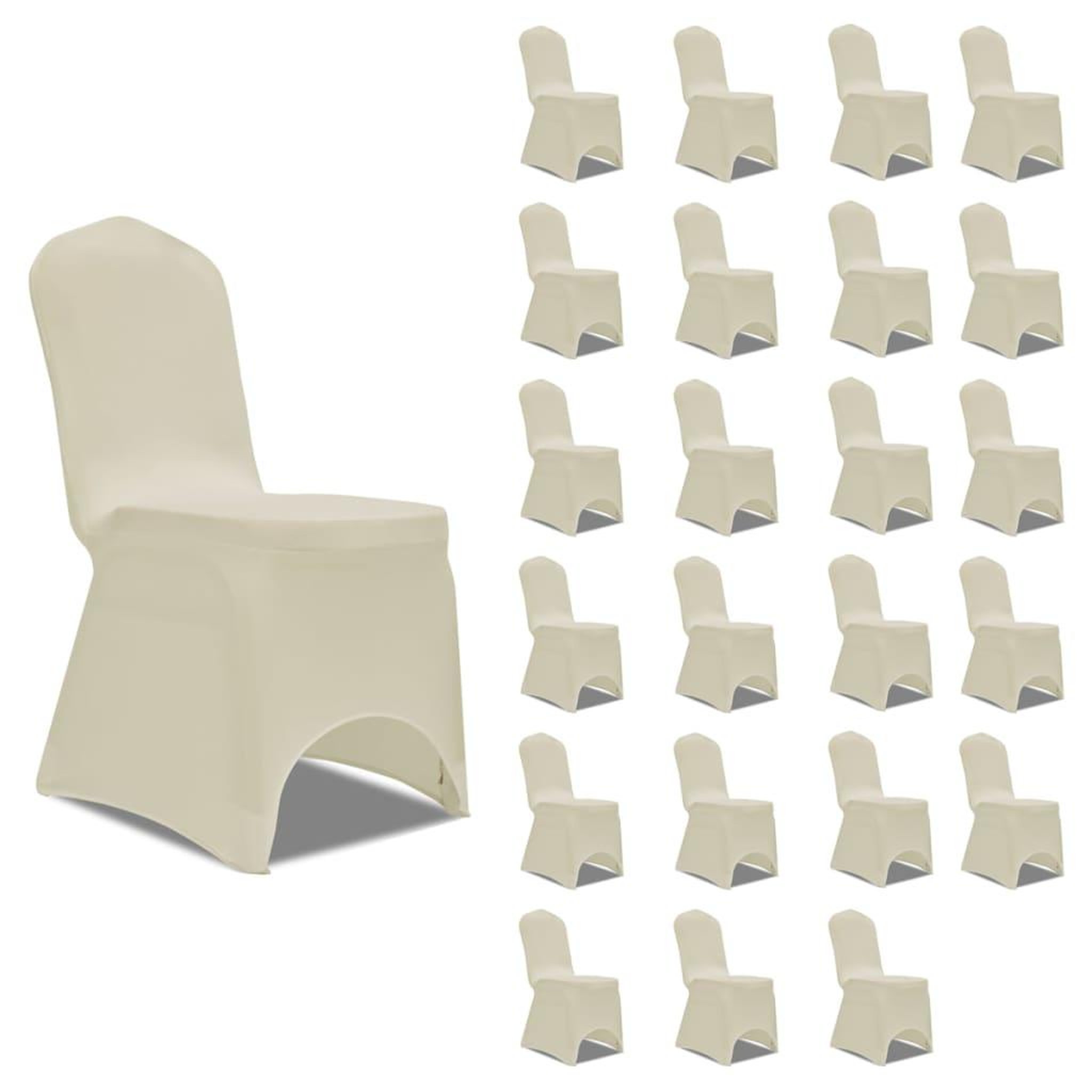 Voir la diapositive 1 : VIDAXL Housses elastiques de chaise Creme 24 pcs