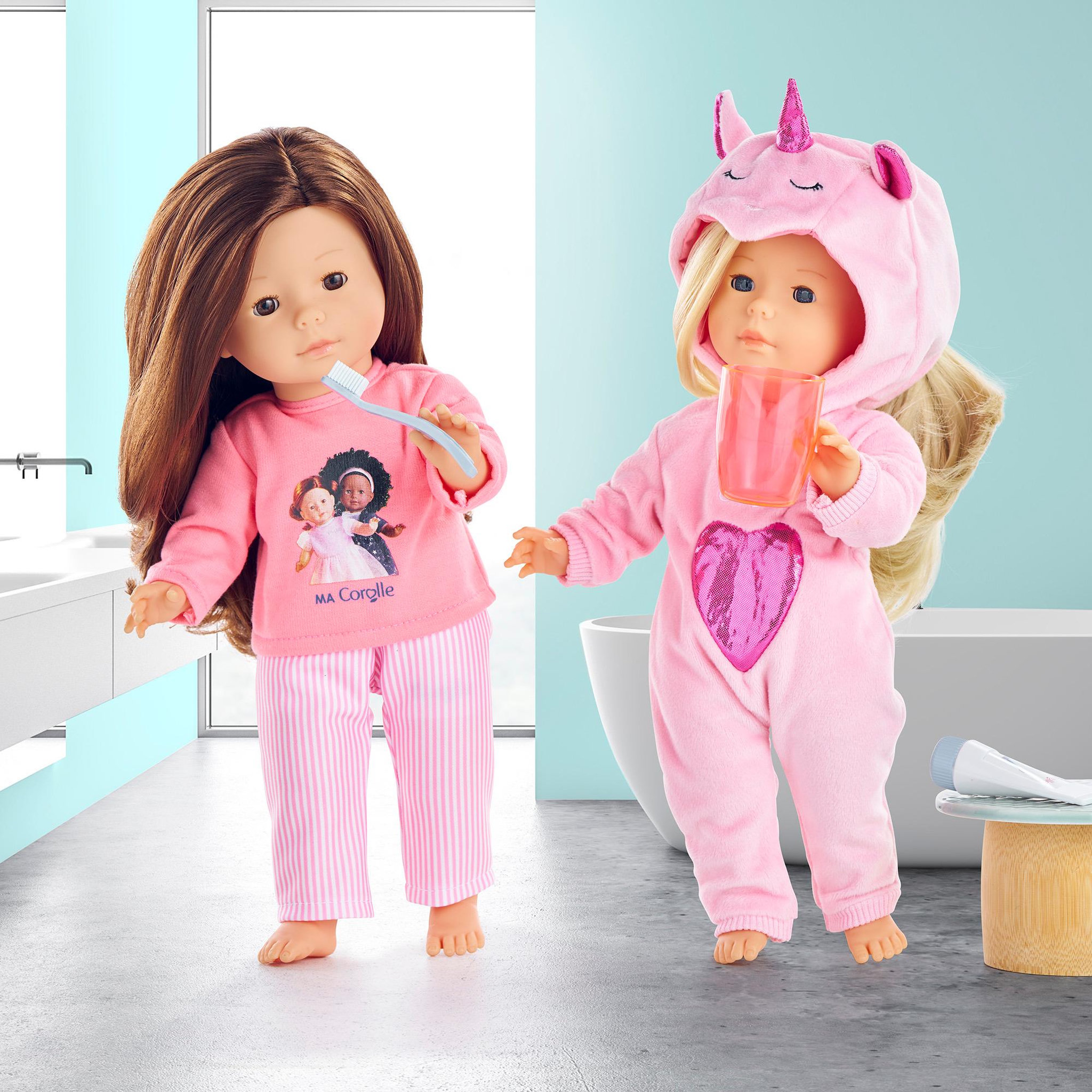 Voir la diapositive 4 : Corolle Pyjama Rose 2 pièces pour poupée ma Corolle