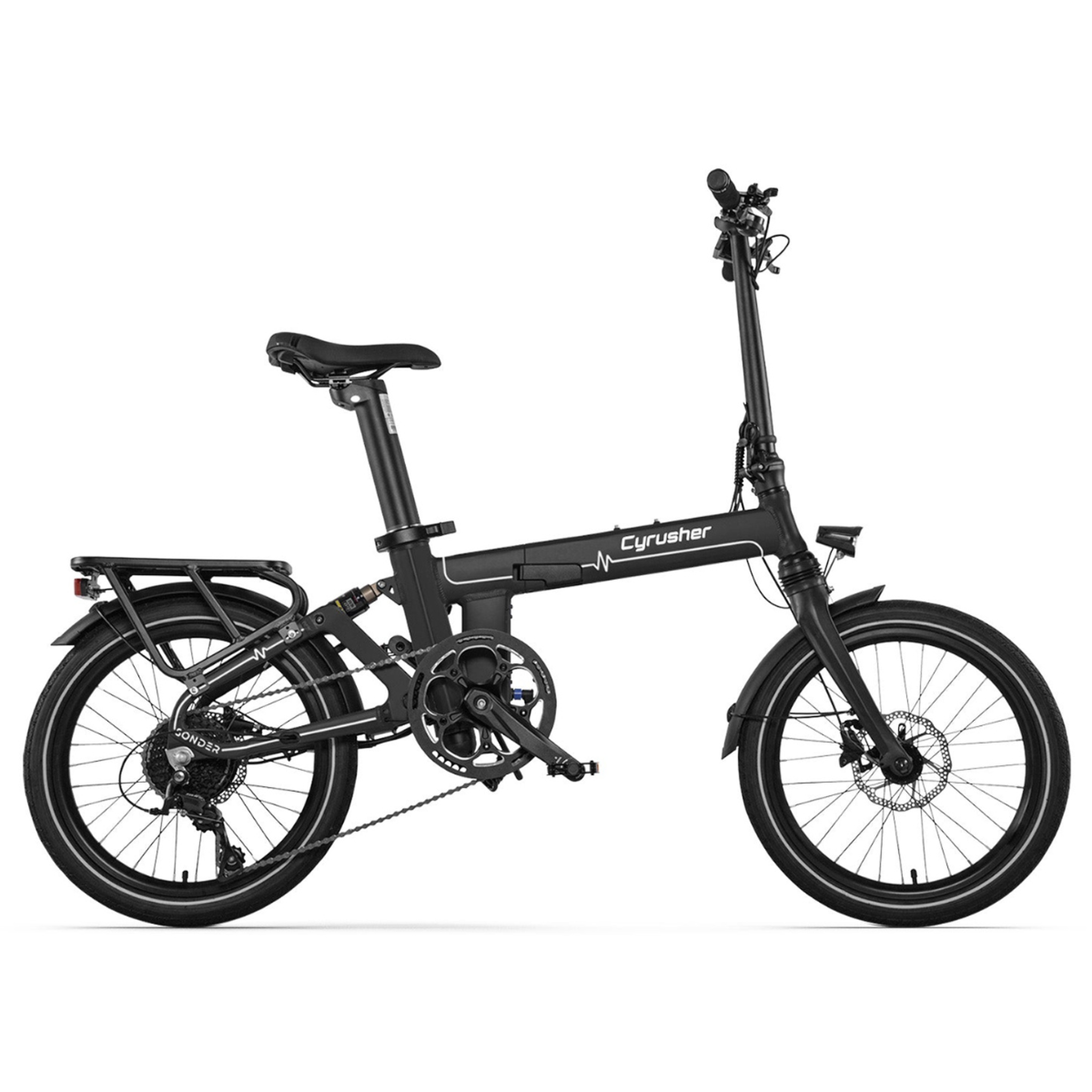 CYRUSHER Vélo électrique pliable Cyrusher Sonder. Coloris disponibles : Bleu, Noir, Blanc, Gris
