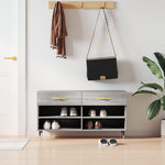 VIDAXL Banc a chaussures sonoma gris 102x35x55 cm bois d'ingenierie