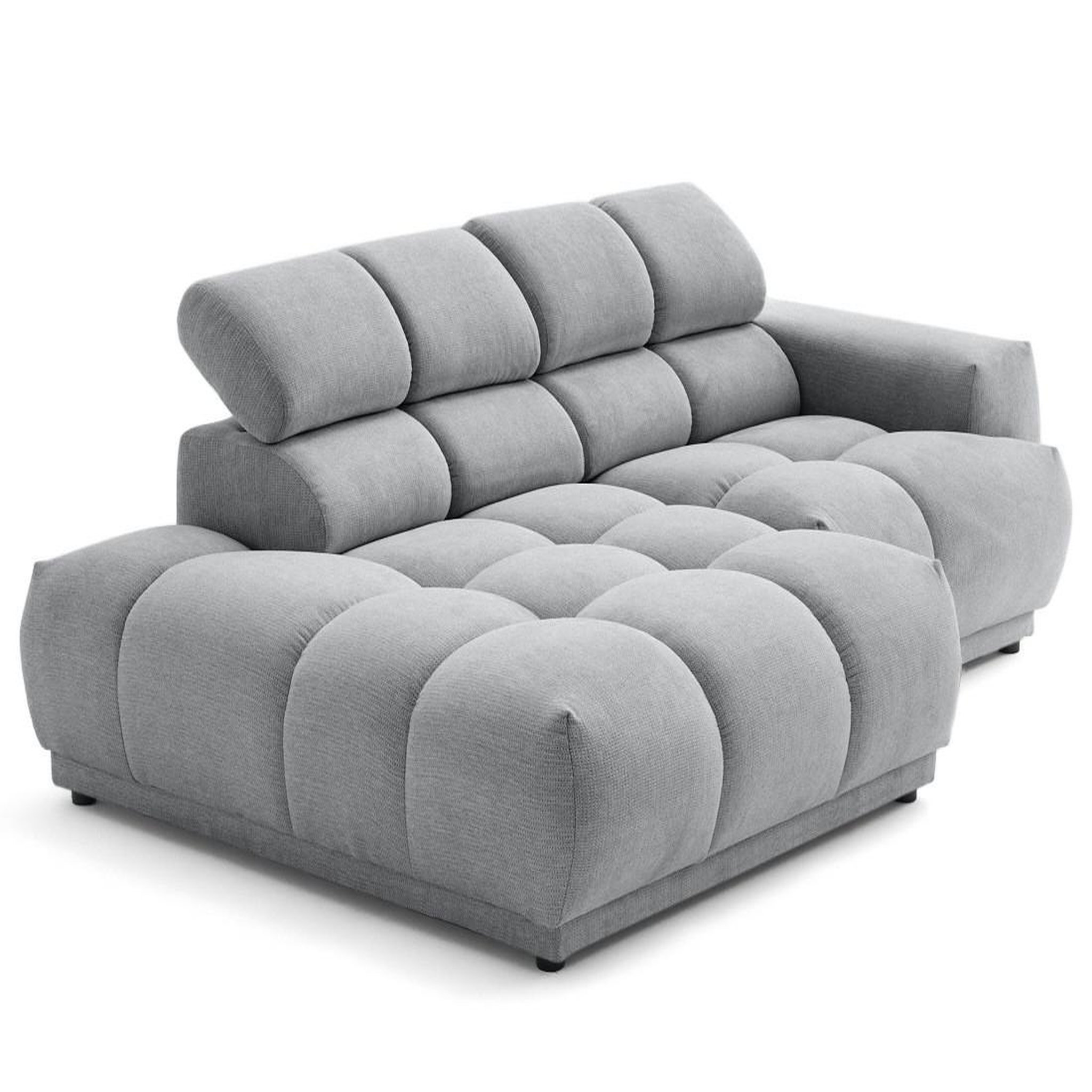 Voir la diapositive 6 : LISA DESIGN Matera - canapé d'angle gauche 4 places avec têtières réglables en tissu texturé