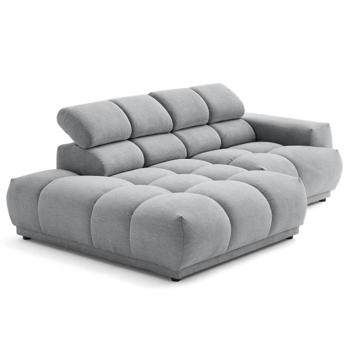 LISA DESIGN Matera - canapé d'angle gauche 3 places avec têtières réglables en tissu texturé