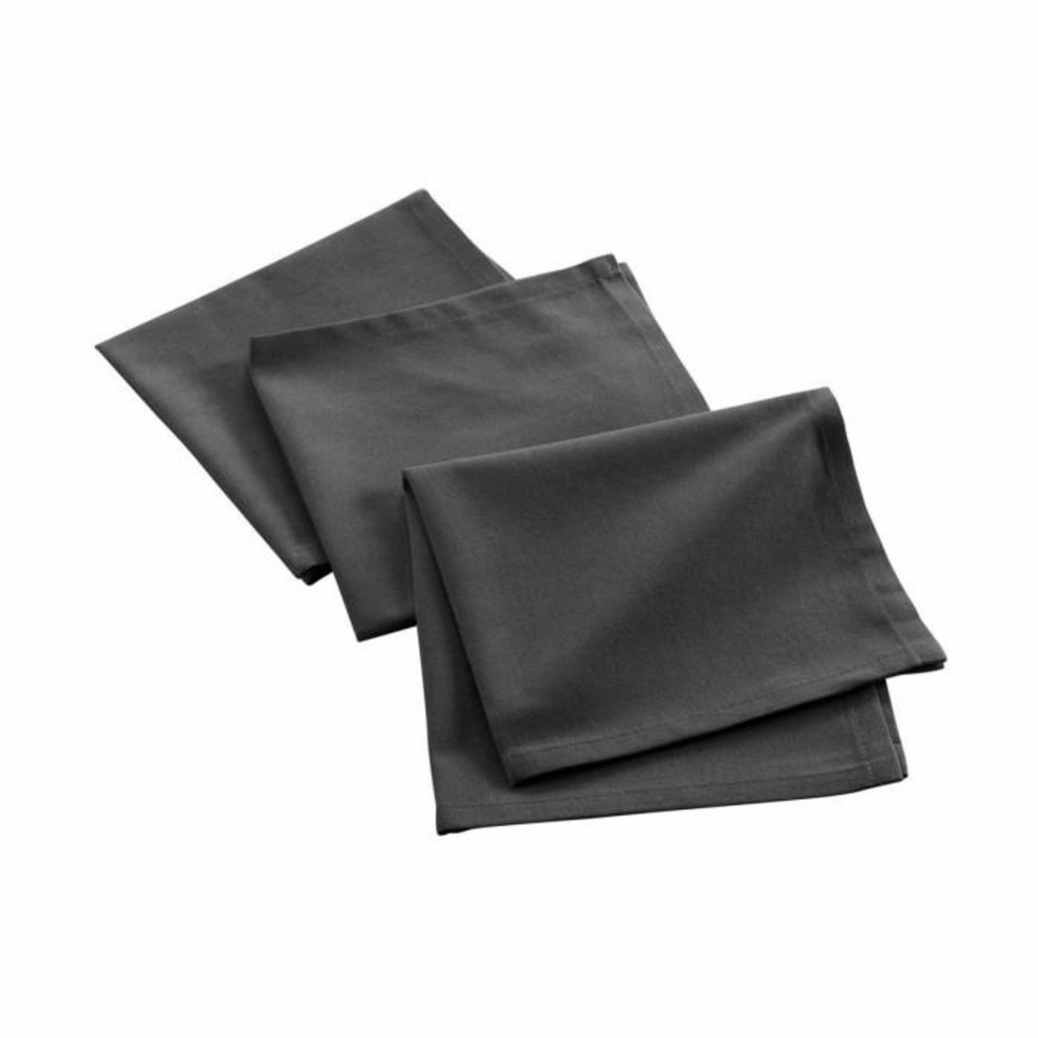 Paris Prix Lot de 3 Serviettes de Table  Mistral  40x40cm Anthracite