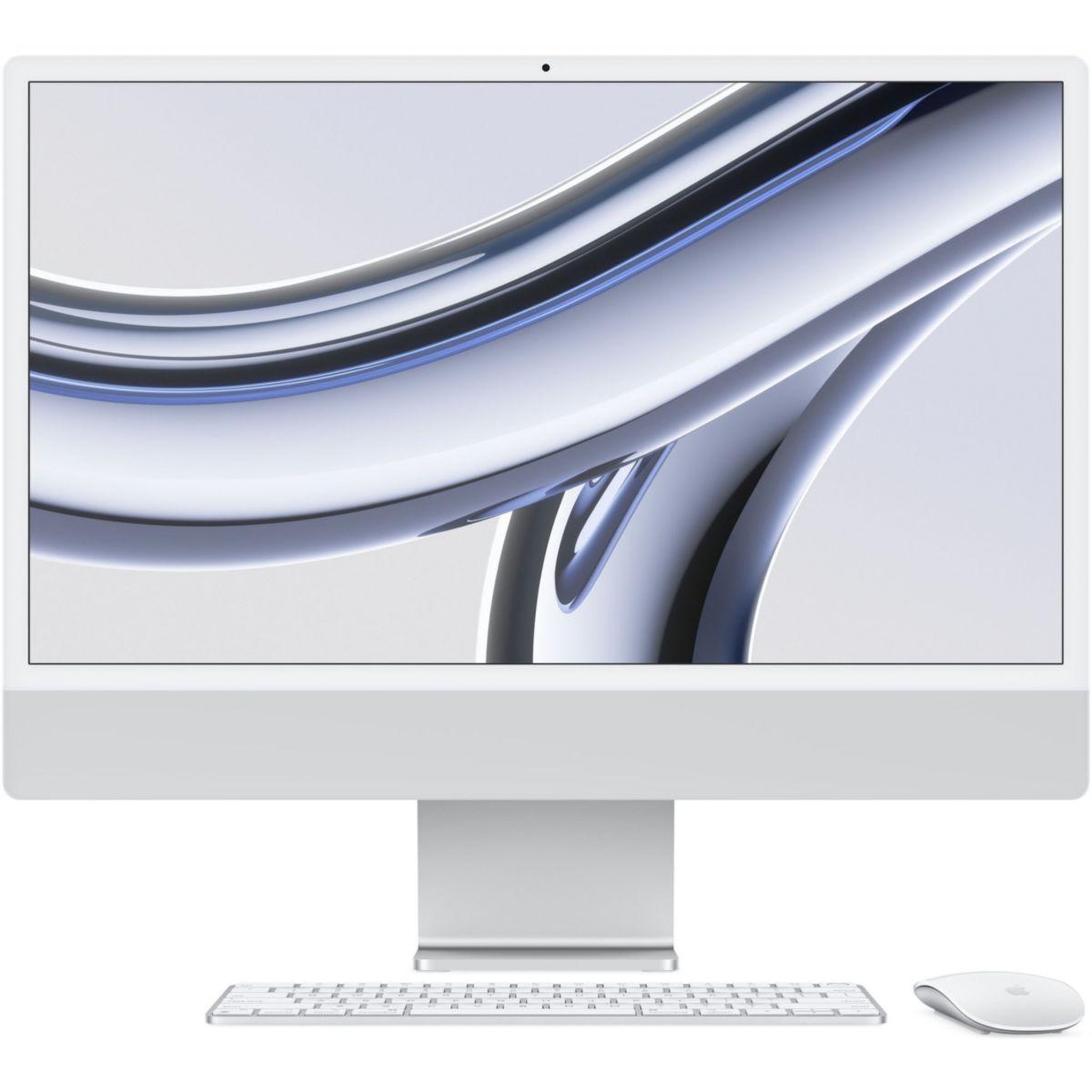 Voir la diapositive 1 : APPLE Ordinateur Apple 24' M3 8Go 256Go CPU 8 GPU 8 Argent
