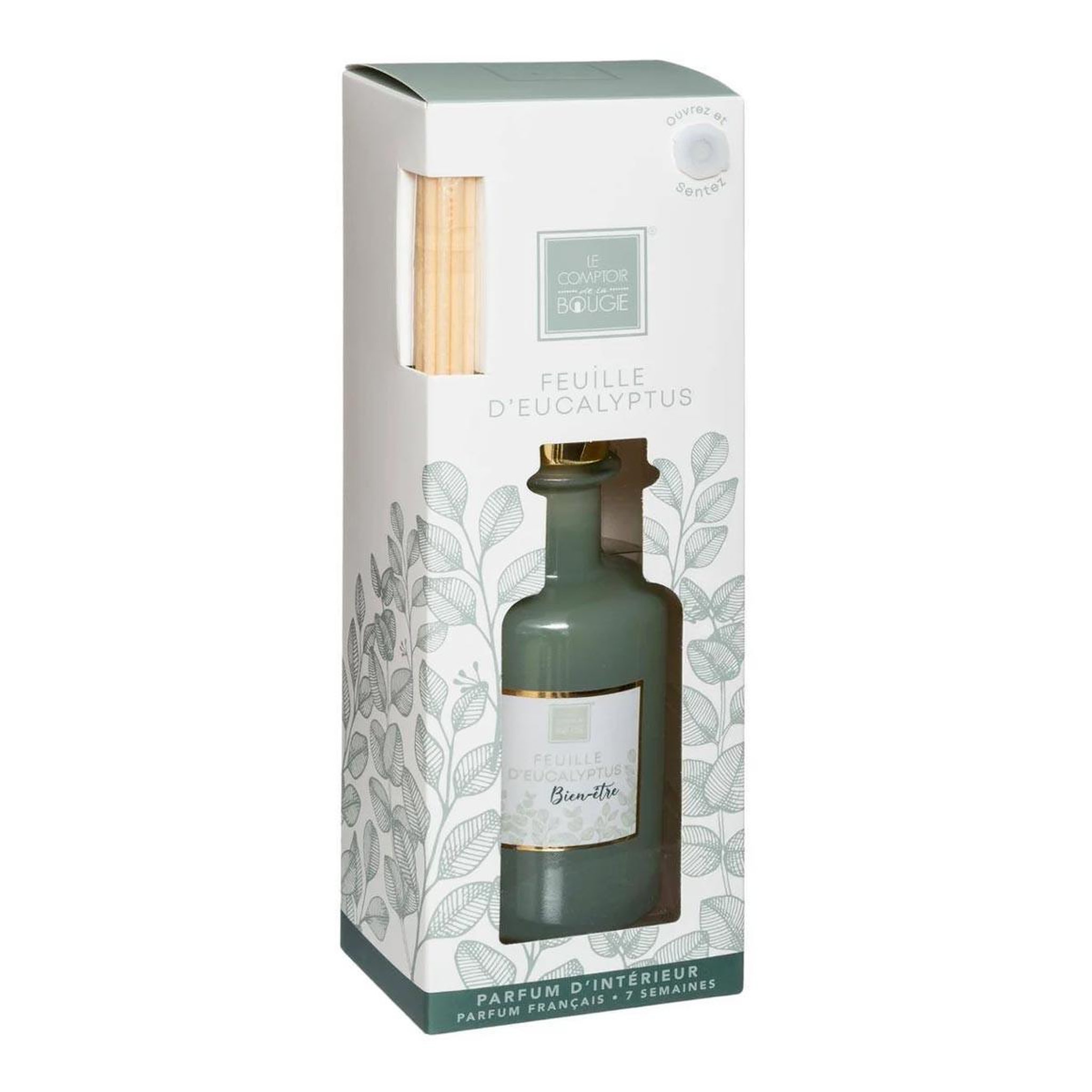 Voir la diapositive 2 : COMPTOIR DE LA BOUGIE Diffuseur de parfum  mael  200ml feuille d'eucalyptus