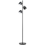 HOMCOM Lampadaire design industriel 3 ampoules max. 40 W abats-jours orientables acier noir