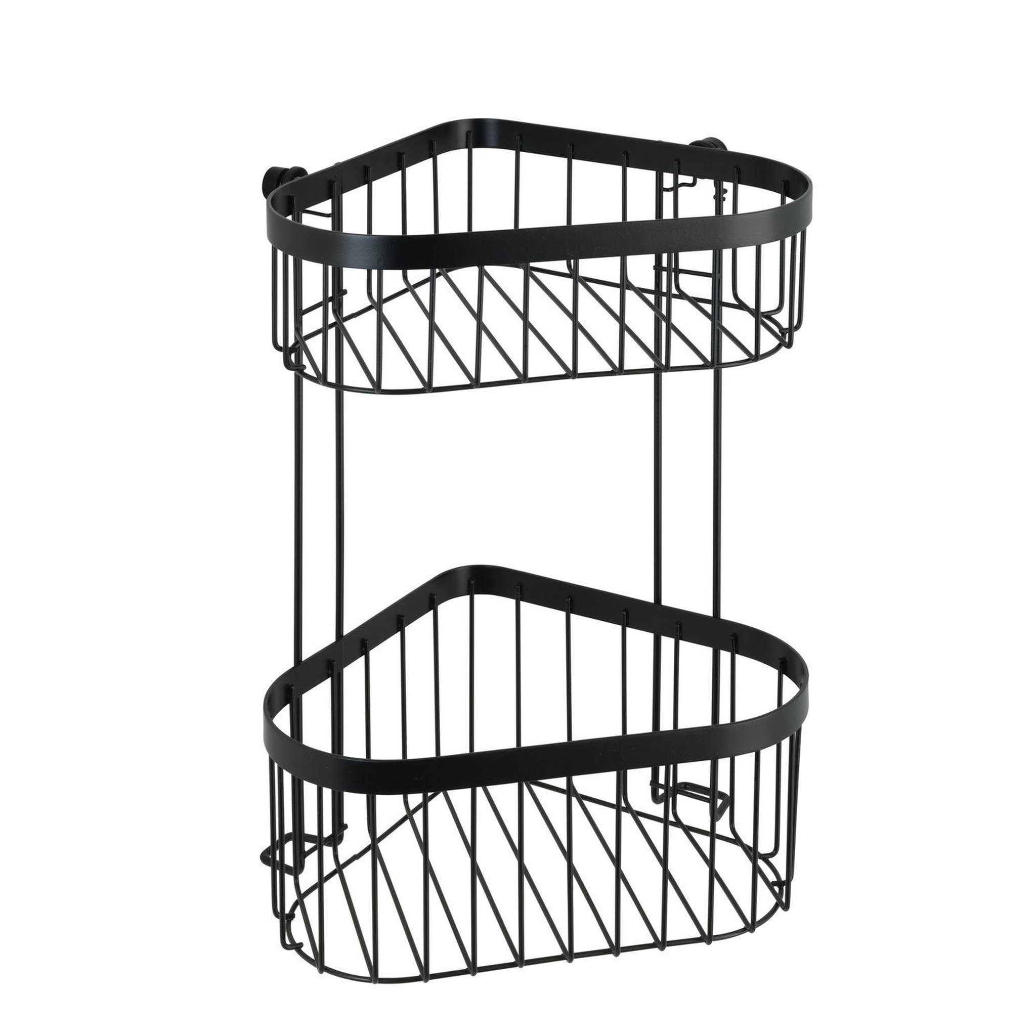 Voir la diapositive 2 : Wenko Etagère d'angle murale de douche indus classic - l. 23 x h. 33 cm - noir