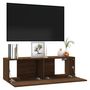 Voir la diapositive 4 : VIDAXL Armoire murale TV Chene marron 100x30x30 cm Bois d'ingenierie