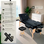Voir la diapositive 2 : tectake Set de tables de massage portable pliante à 3 zones largeur 70 cm et rembourrage de 10 cm noir