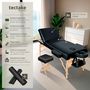 Voir la diapositive 2 : tectake Set de tables de massage portable pliante à 3 zones largeur 70 cm et rembourrage de 10 cm noir