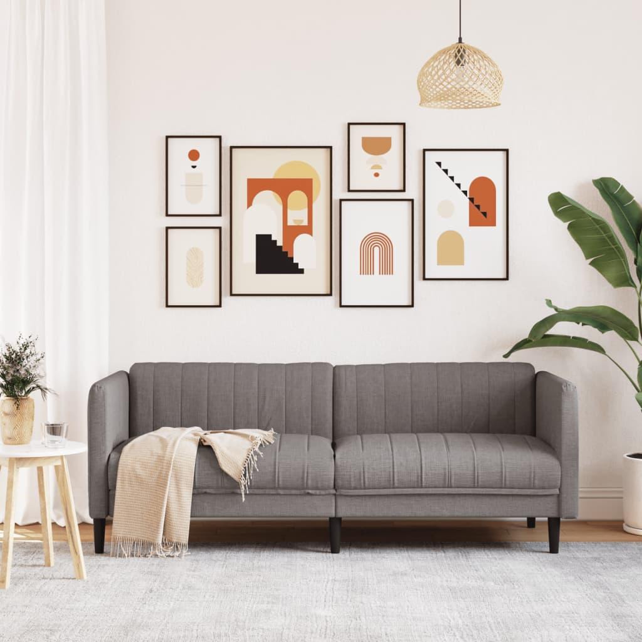 Voir la diapositive 3 : VIDAXL Canape a 3 places taupe tissu