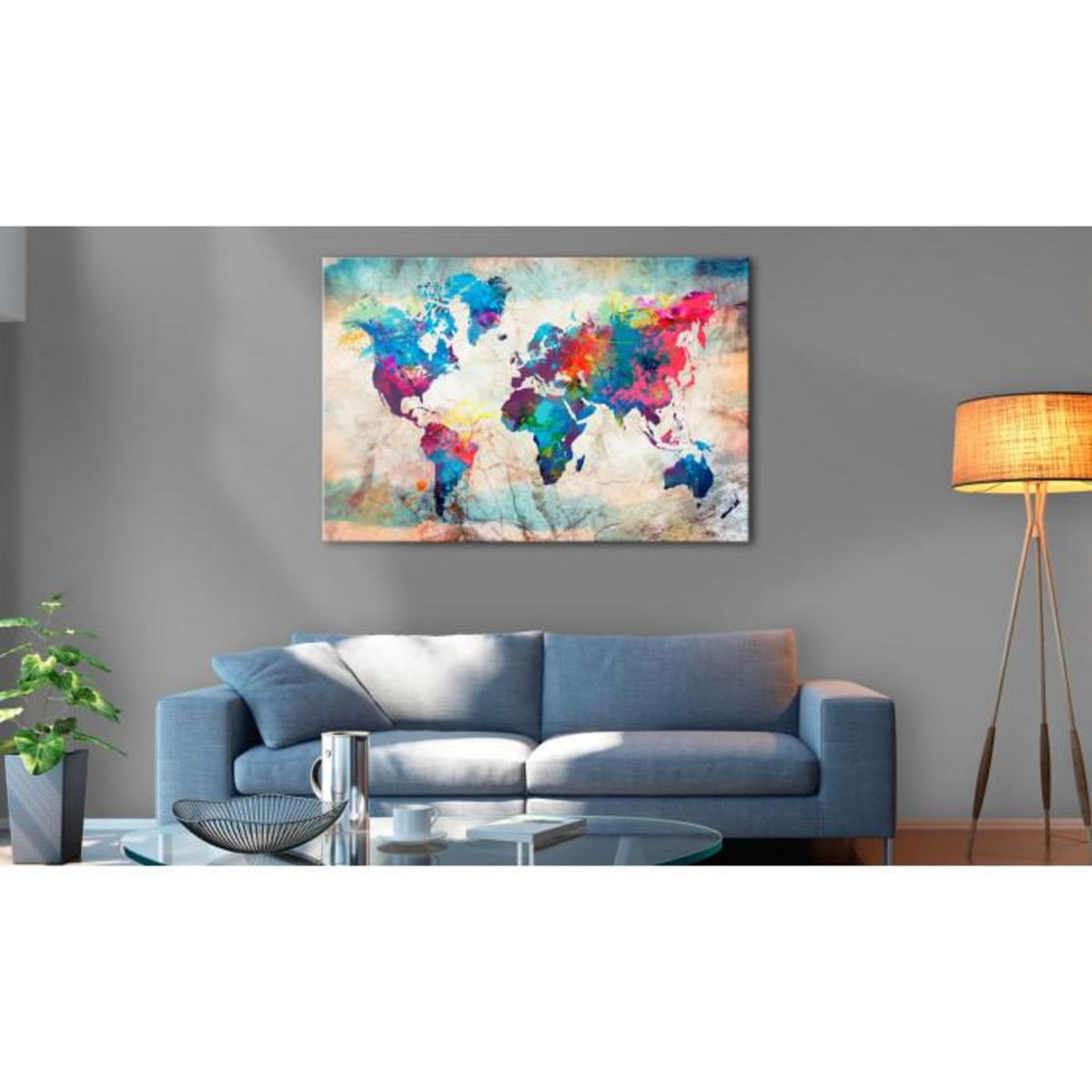 Paris Prix Tableau Imprimé  World Map : Colourful Madness