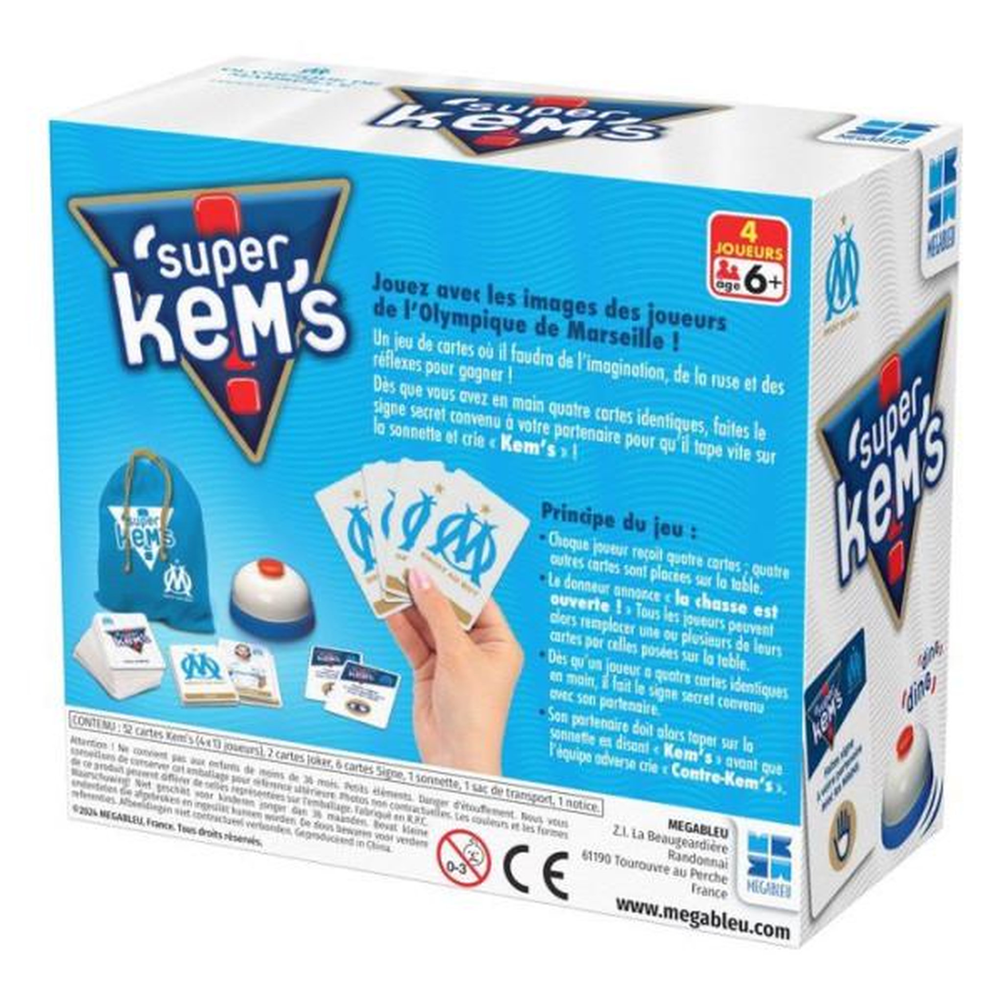Voir la diapositive 3 : Megableu Jeu de cartes Megableu Super Kems Olympique Marseille