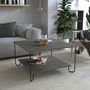 Voir la diapositive 2 : TOILINUX Table basse design métal Marbo - L. 80 x H. 45 cm - Gris