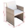 Voir la diapositive 6 : VIDAXL Chaises de jardin lot de 2 avec coussins Resine tressee Beige