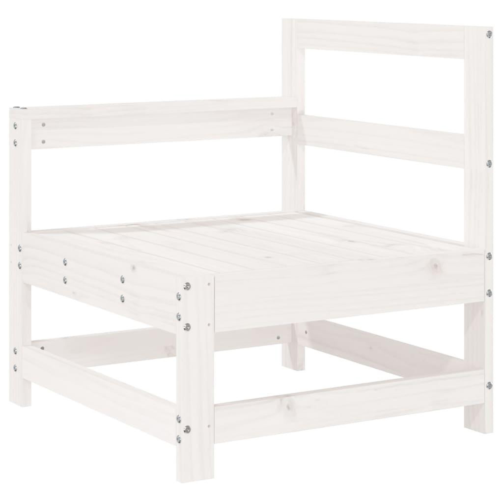 Voir la diapositive 4 : VIDAXL Salon de jardin 5 pcs blanc bois massif de pin