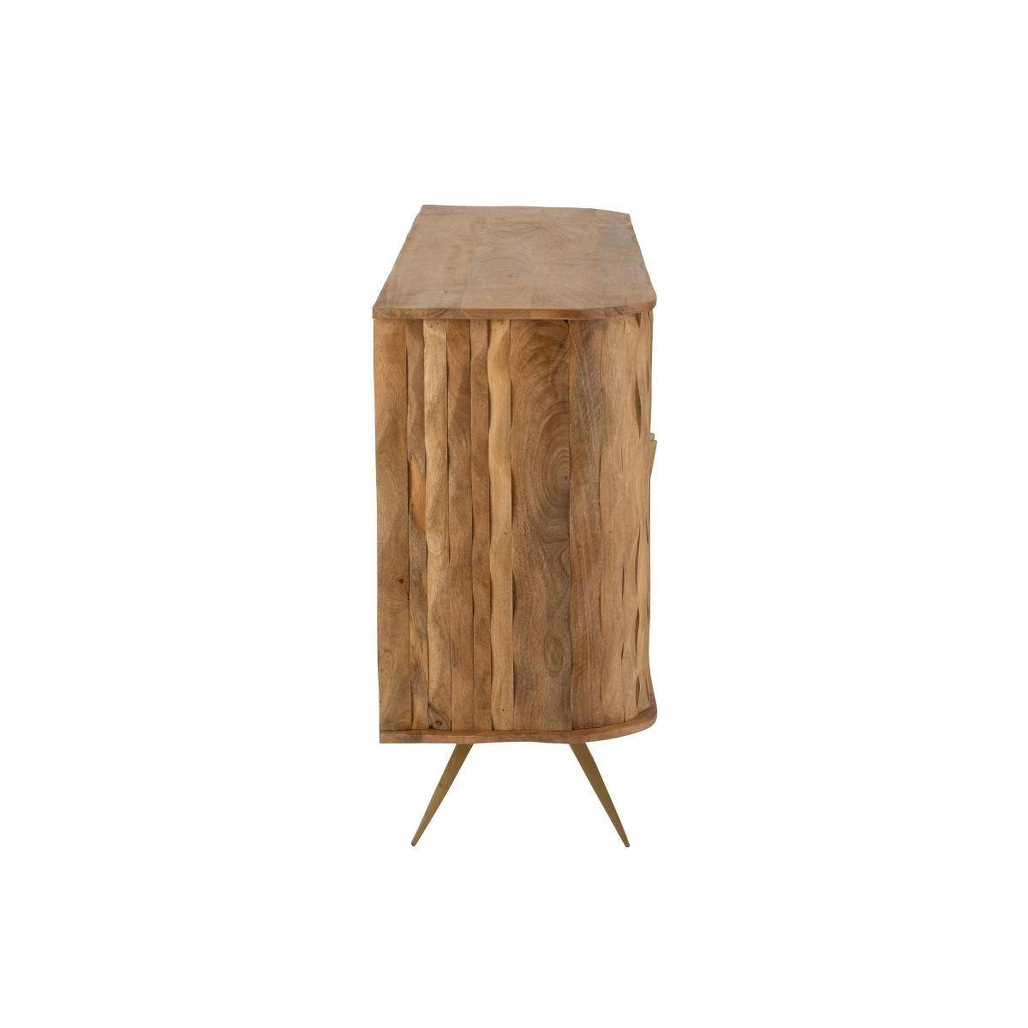Voir la diapositive 4 : J-LINE Buffet 3 Portes en Bois  Curve  152cm Naturel