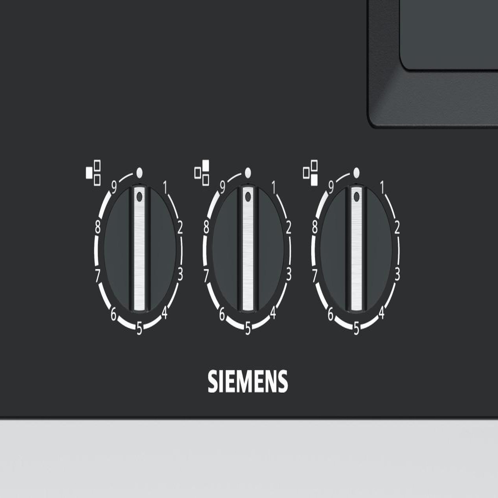 Voir la diapositive 4 : Siemens Table verre gaz 60cm noir fleur de plan - ep6a6cb20