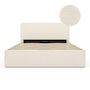 Voir la diapositive 3 : ID MARKET Lit coffre double BRADFORD avec tête de lit et sommier 140 x 190 cm tissu bouclette