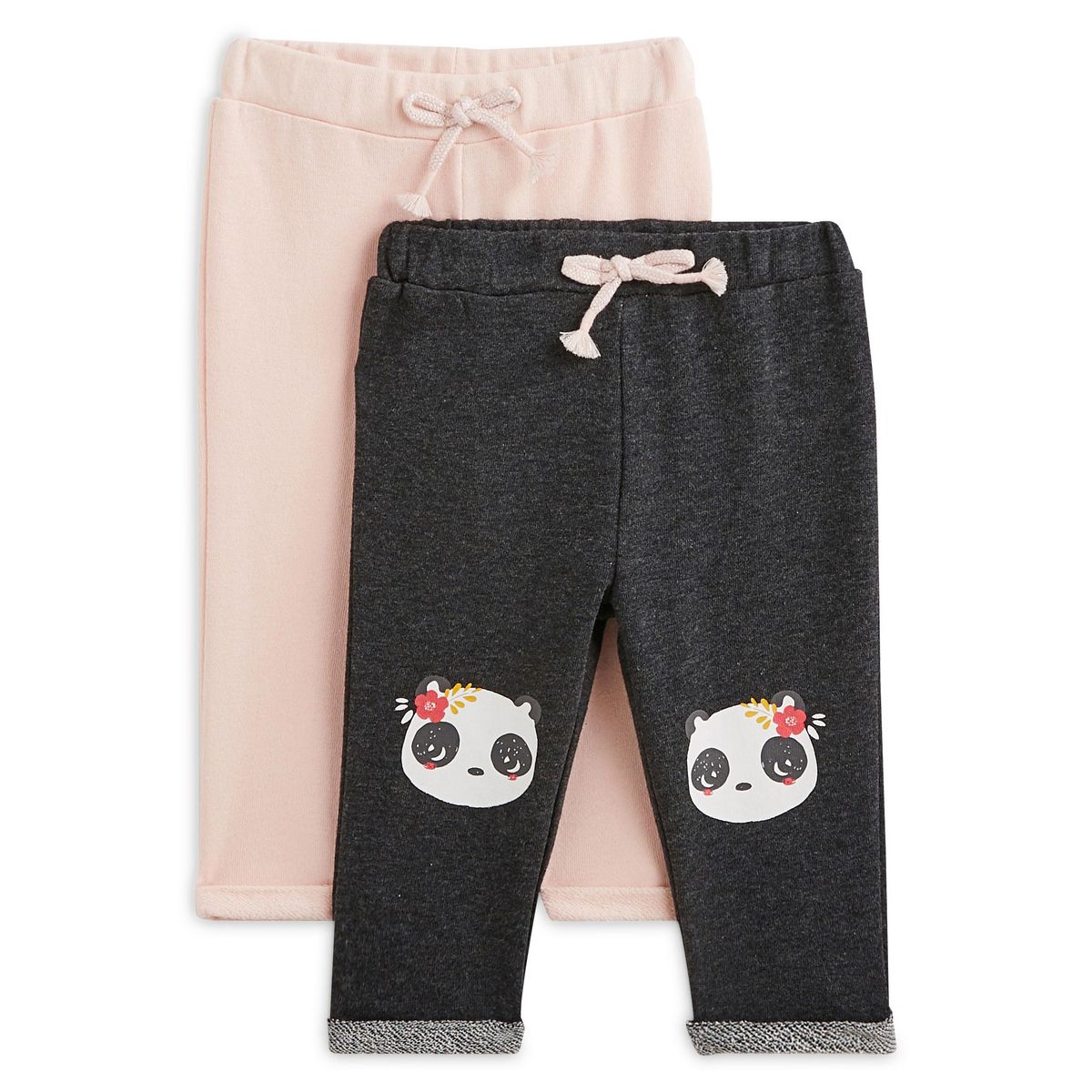 IN EXTENSO Lot de 2 pantalons molleton pandas bébé fille