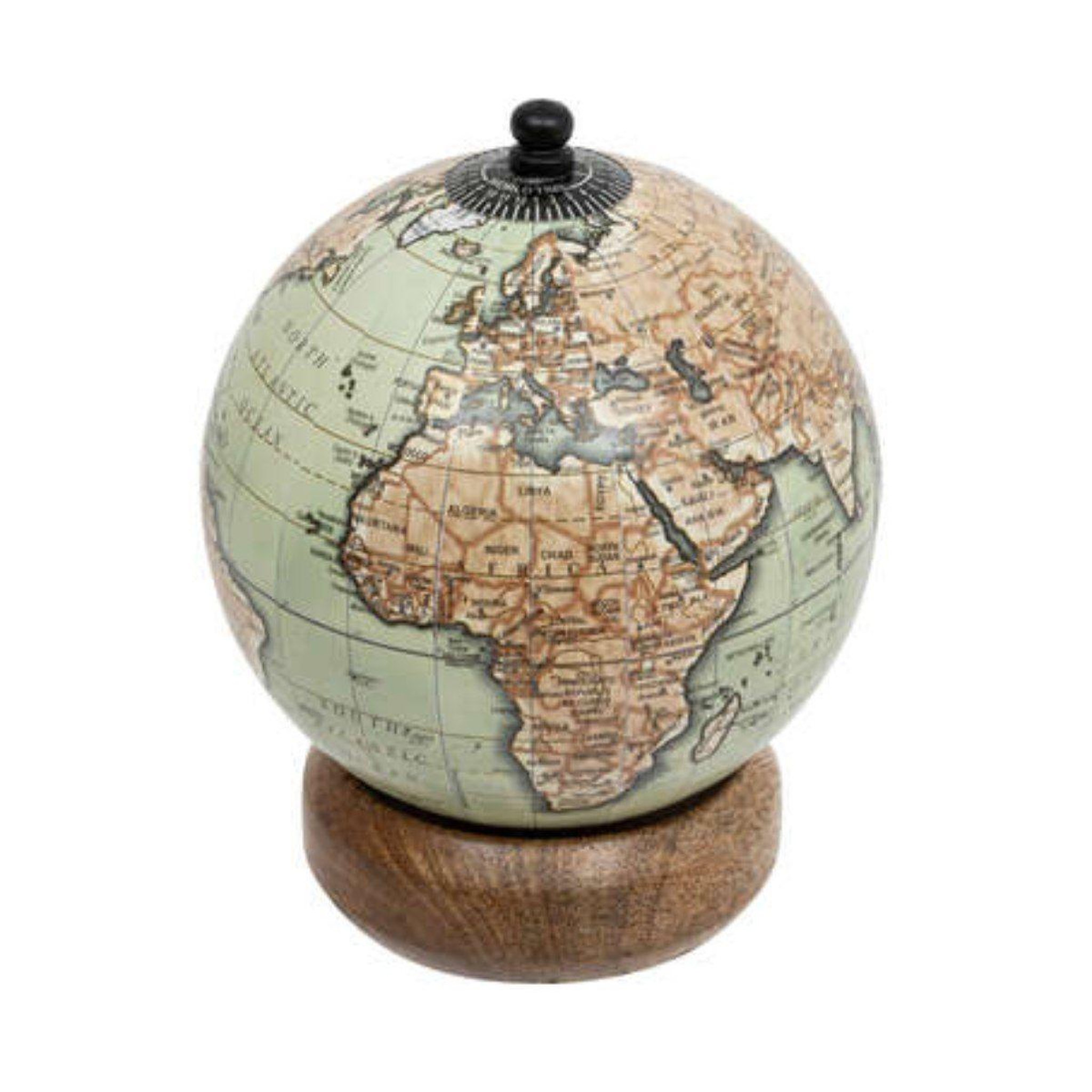 ATMOSPHERA Globe terrestre  be vintage  13cm vert & marron