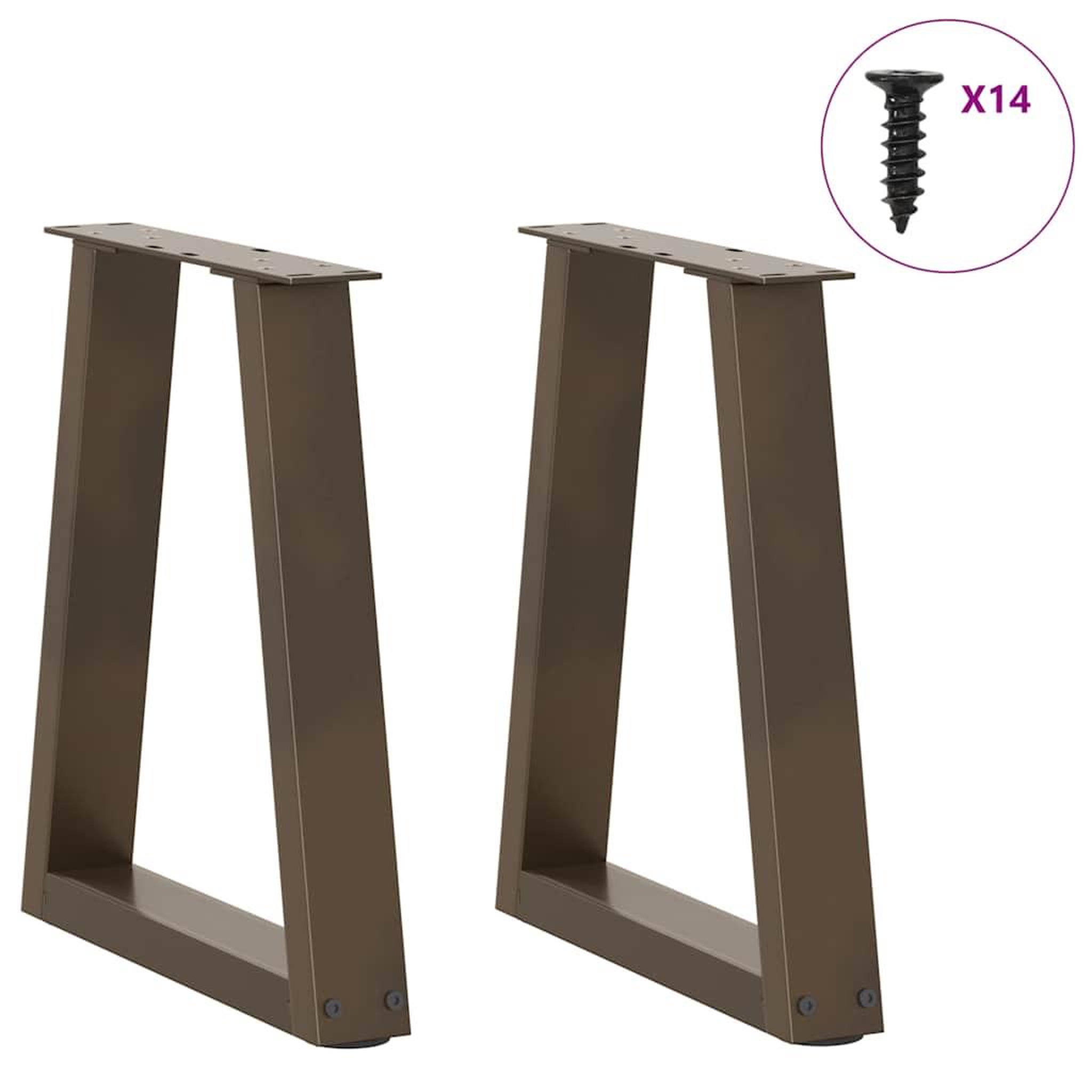 Voir la diapositive 3 : VIDAXL Pieds de table a manger en forme de V 2 pcs acier naturel acier