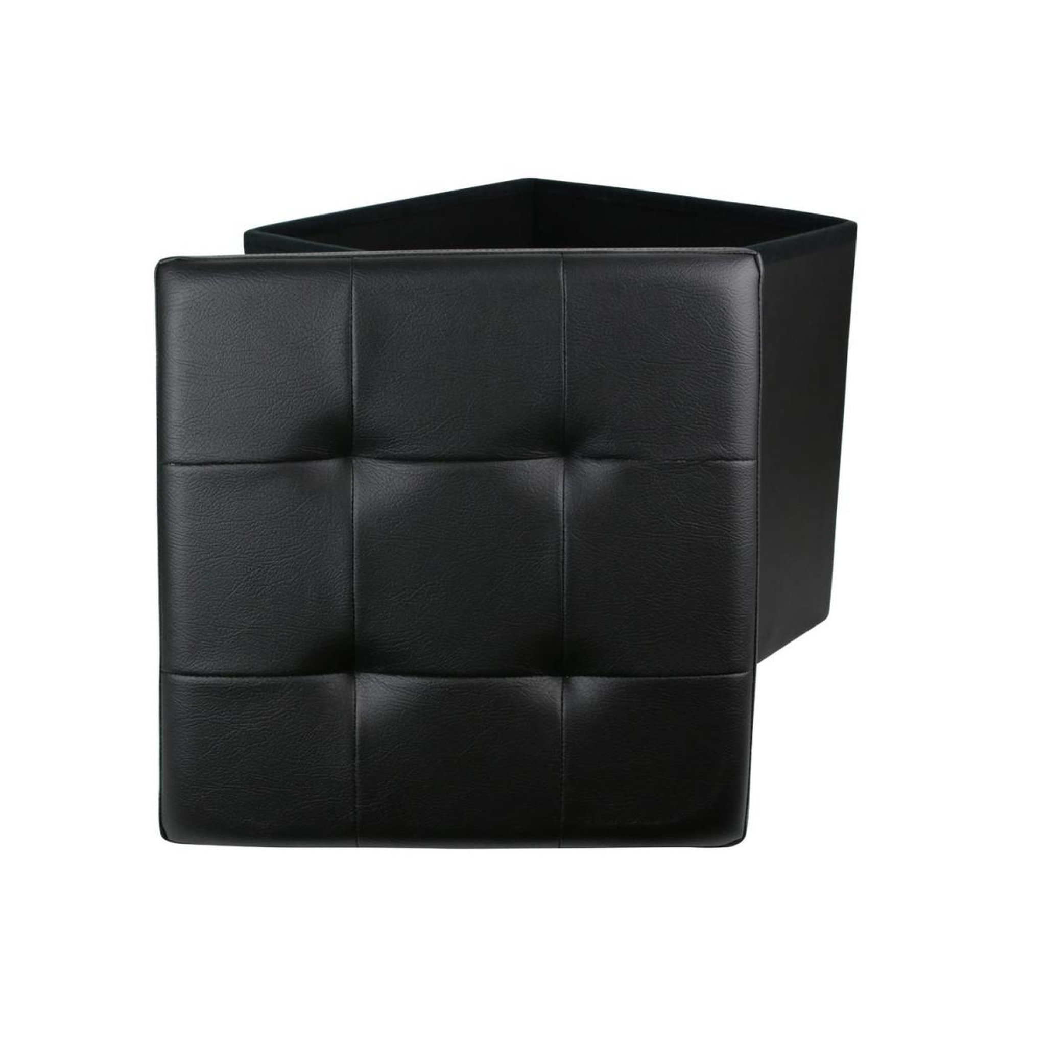 Voir la diapositive 2 : The Home Deco Factory Pouf coffre pliable capitonné  cesaro  37cm noir