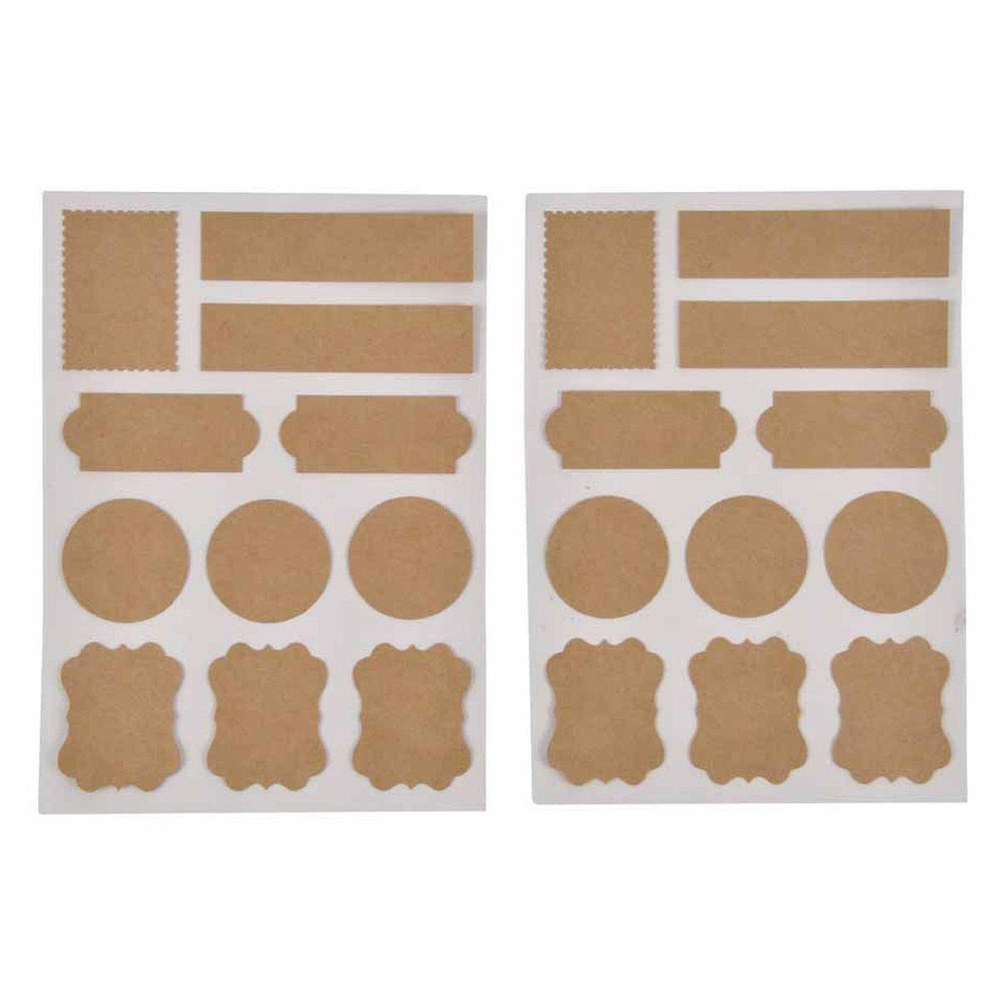 HOMEA Lot de 22 stickers  kraft  13x18cm naturel