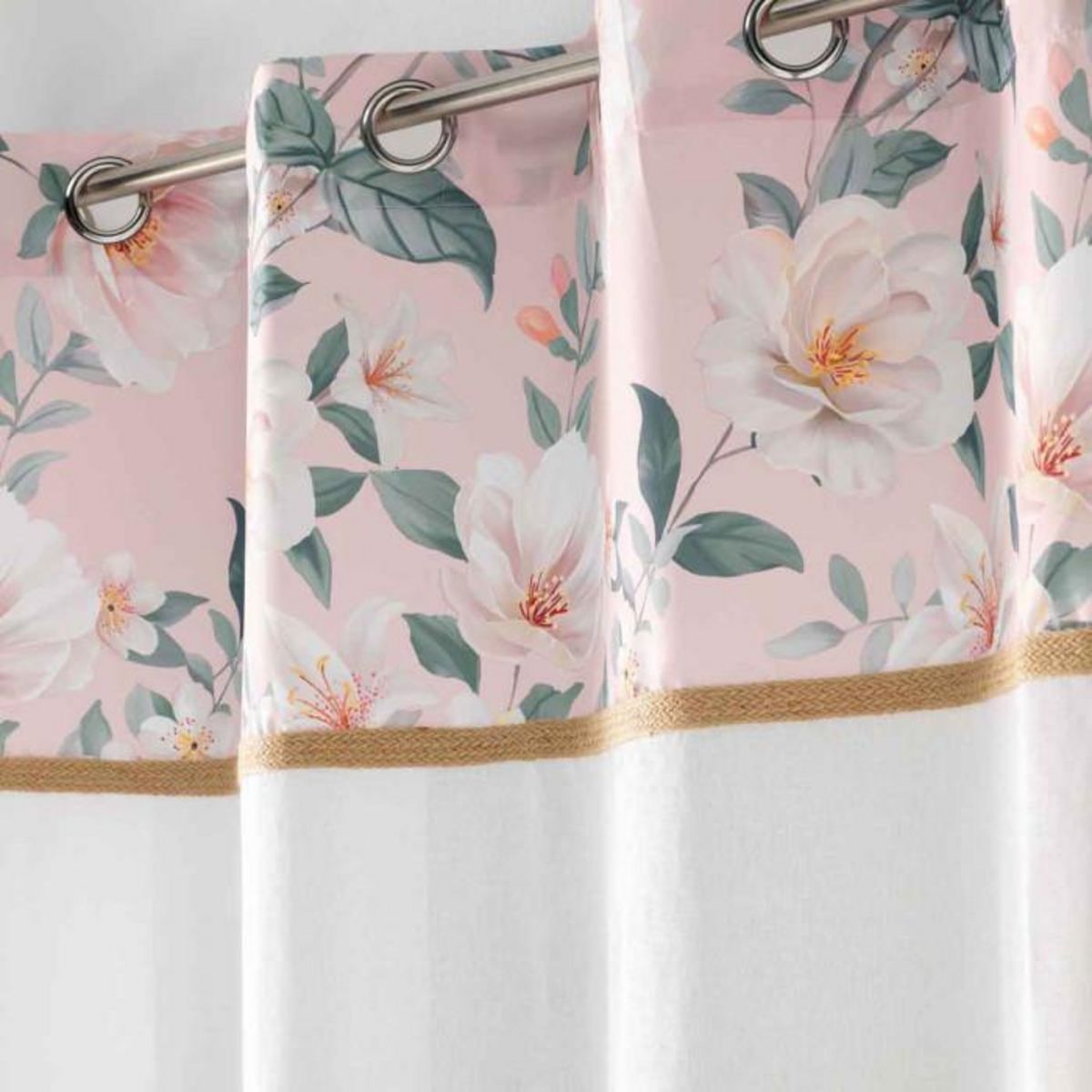 Paris Prix Rideau Voilage à Œillets  Alissia  140x240cm Rose